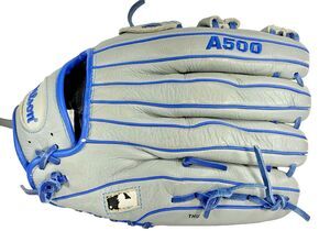 Wilson A500 #A05RB16125 Grey and Blue 12.5" Baseball Glove Left Hand Throw